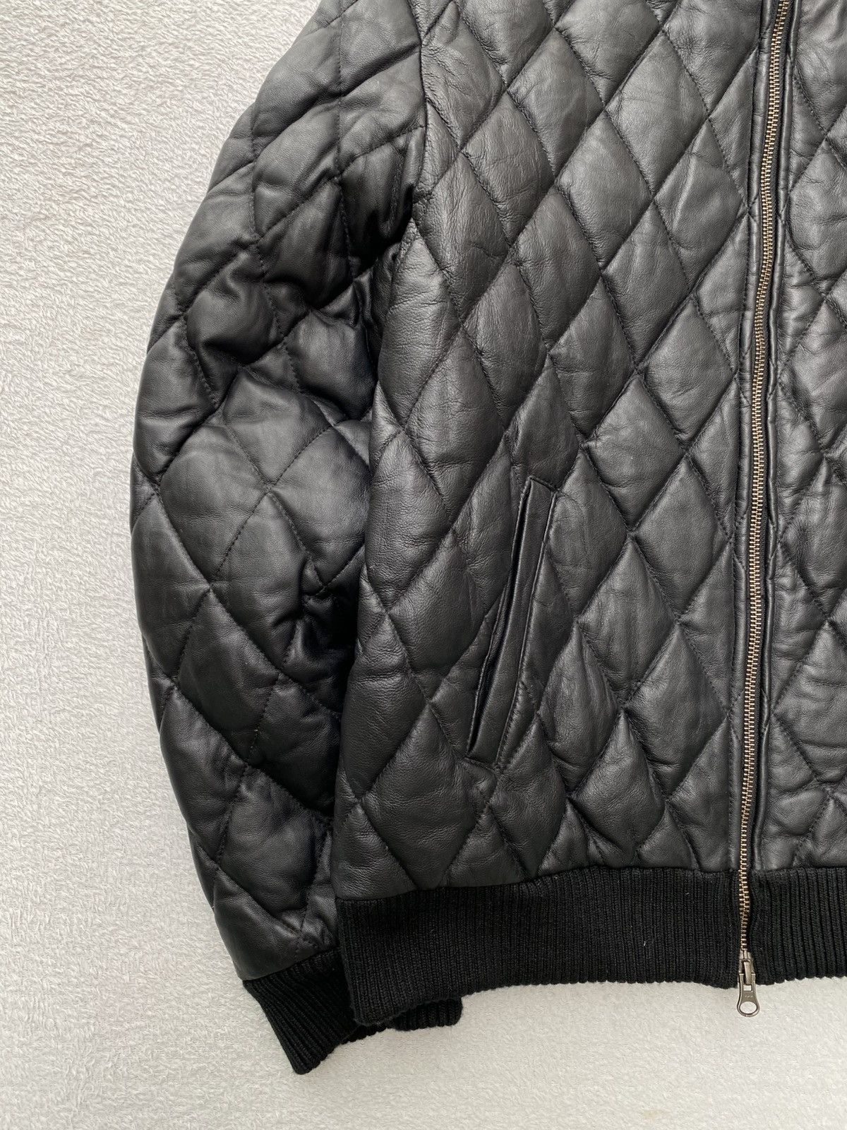 Japanese Brand 2000s- Kawanoyakata Schaffen- Quilted Leather Down Jacket Size US M / EU 48-50 / 2 - 3 Thumbnail