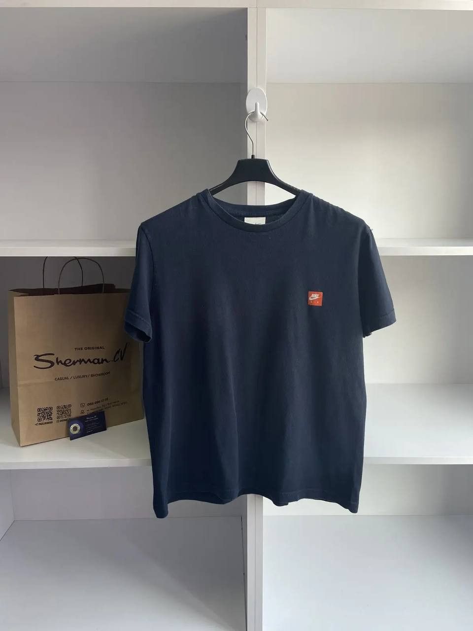 Nike × Vintage Vintage Nike Navy Tee Size US L / EU 52-54 / 3 - 4 Thumbnail