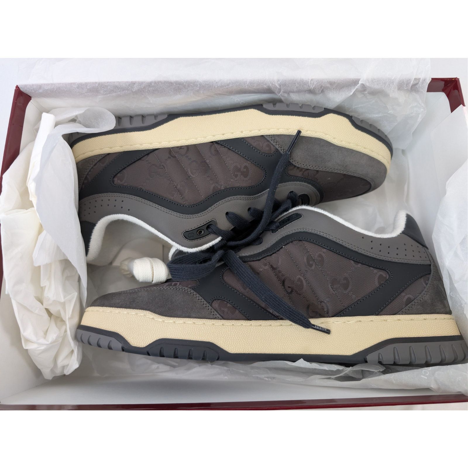 Gucci o1rshd1 GG nylon with suede and leather trims sneakers Size US 11.5 / EU 44-45 - 19 Thumbnail