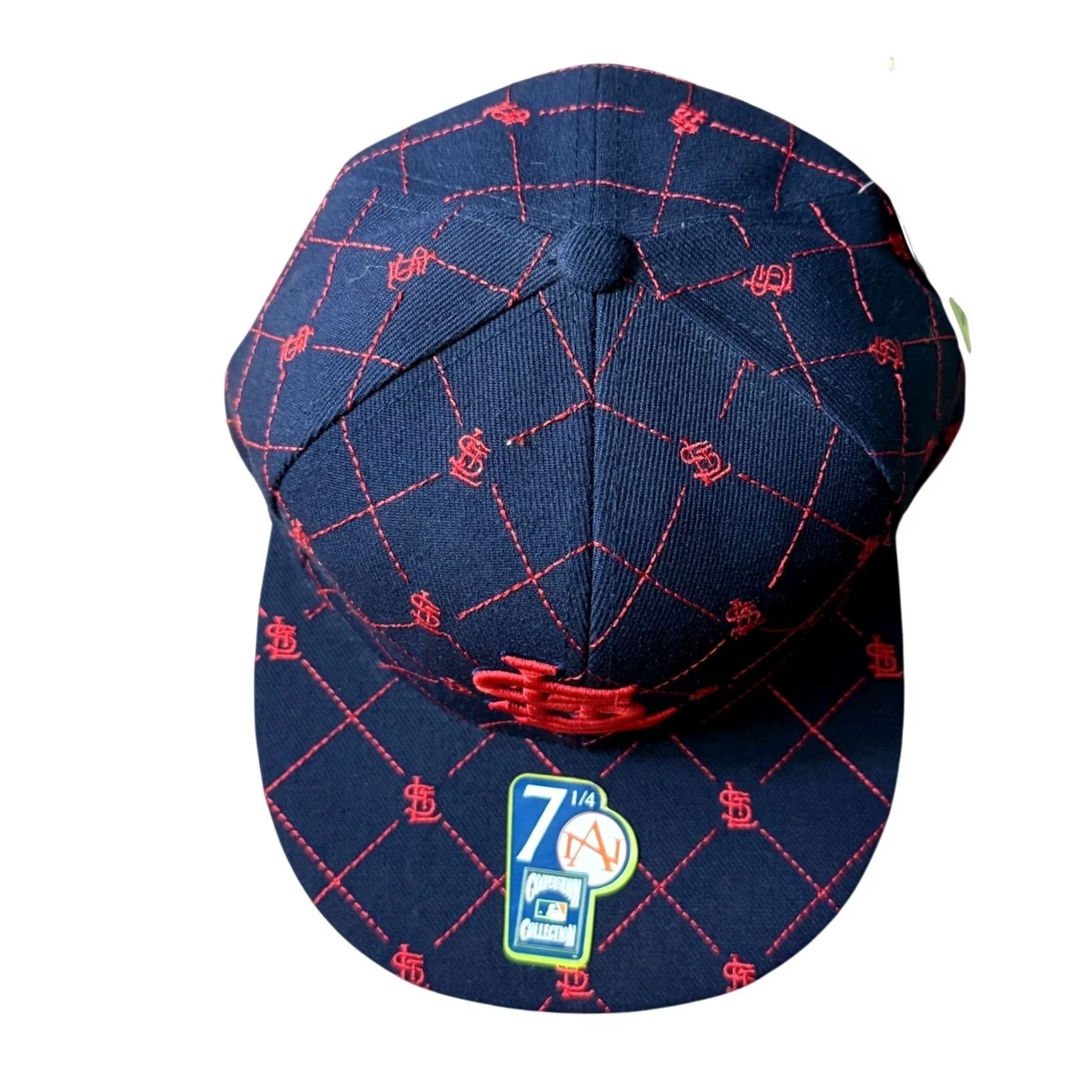 American Needle St Louis Cardinals Hat Mens 7 1/4 Navy Quilted Fitted MLB American Needle AOP Size ONE SIZE - 2 Thumbnail