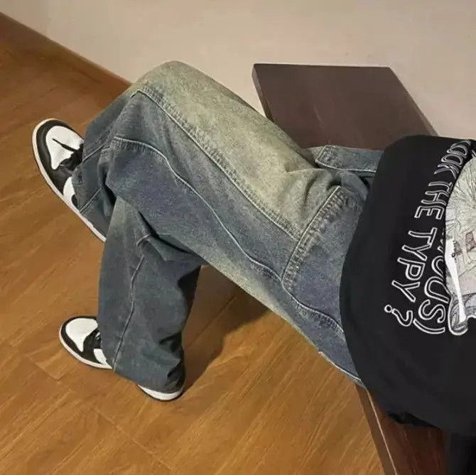 Japanese Brand Retro loose fitting casual floor mopping jeans Size US 32 / EU 48 - 3 Thumbnail