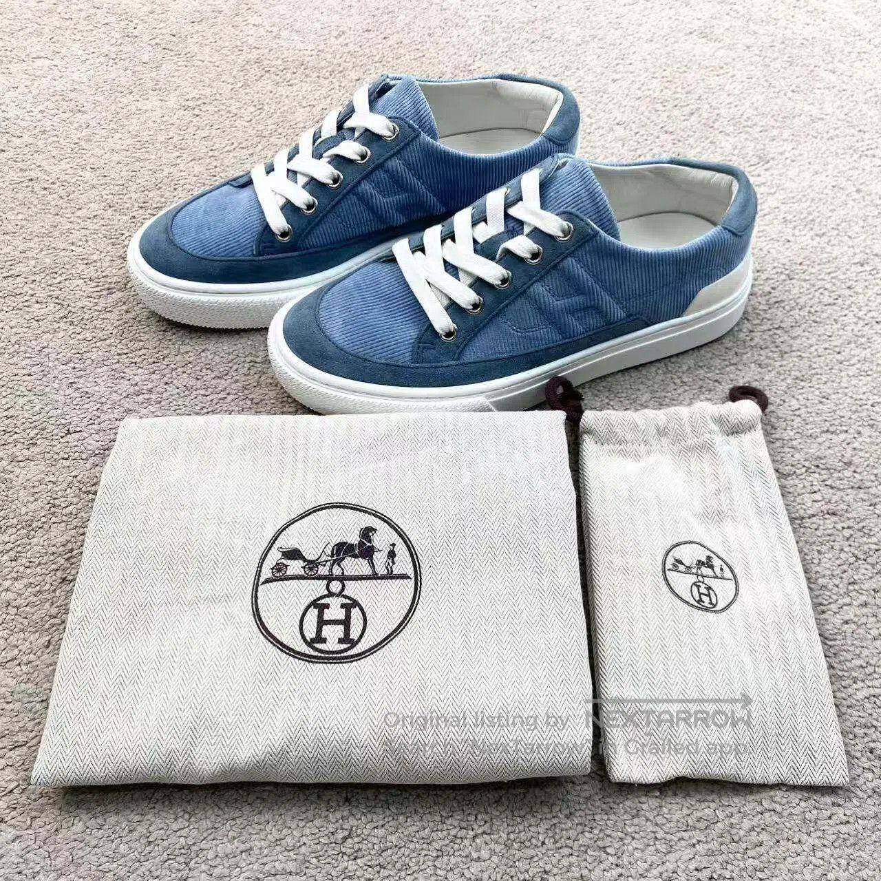 Hermes Hermes Ribbed suede panelled deep sneakers| Size US 5.5 / IT 35.5 - 2 Thumbnail