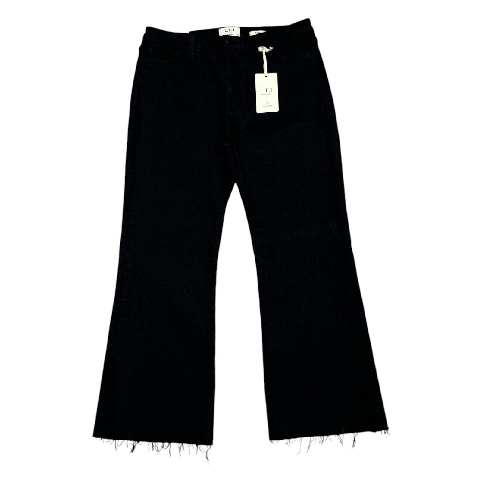 Designer LTJ DENIM Sicily Los Angeles Flare Capri Denim Jeans Size 31" - 1 Thumbnail