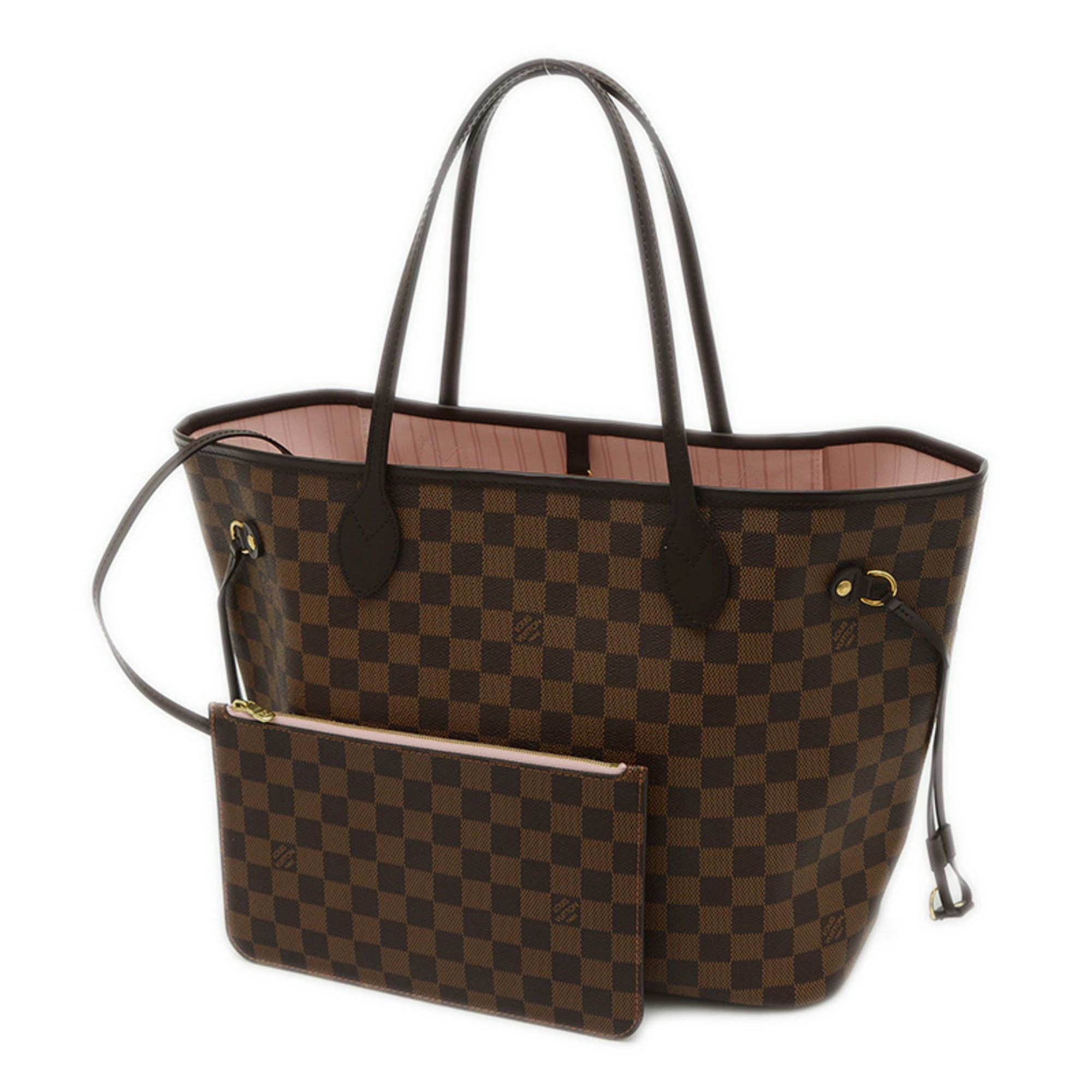 Louis Vuitton Damier Neverfull Mm Tote Bag Rose Ballerine N41603, Women's