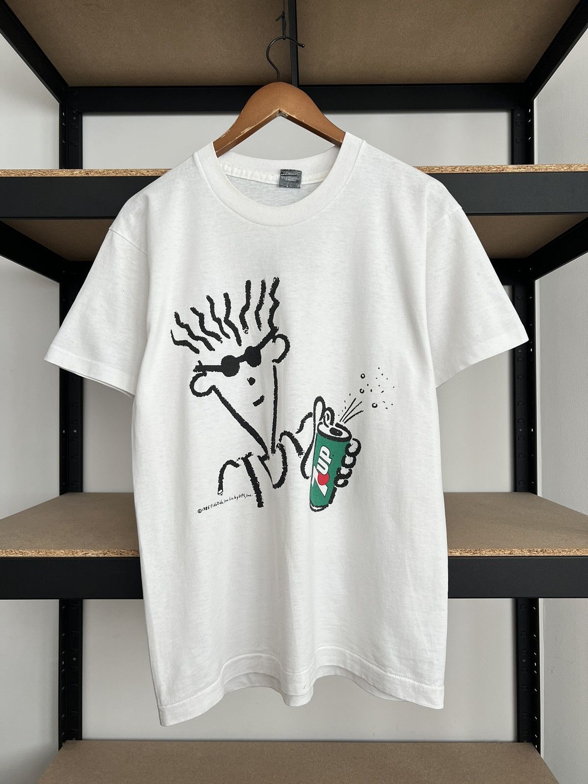 Cartoon Network Vintage 1985 Fido Dido 7up Promo Cartoon 80s White T-shirt Size US L / EU 52-54 / 3 - 1 Thumbnail