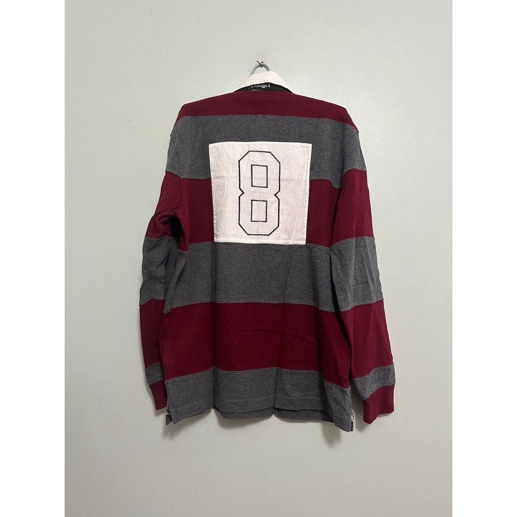 Tommy Hilfiger Tommy Hilfiger maroon and gray rugby shirt size M Size US M / EU 48-50 / 2 - 3 Thumbnail