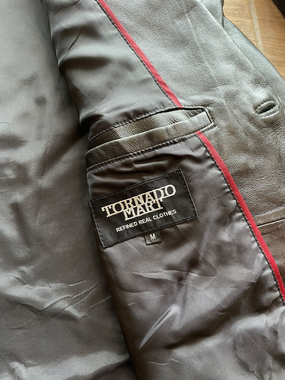 Japanese Brand × Le Grande Bleu (L.G.B.) × Tornado Mart Tornado Mart Leather Stitched Blazer Size US M / EU 48-50 / 2 - 9 Thumbnail