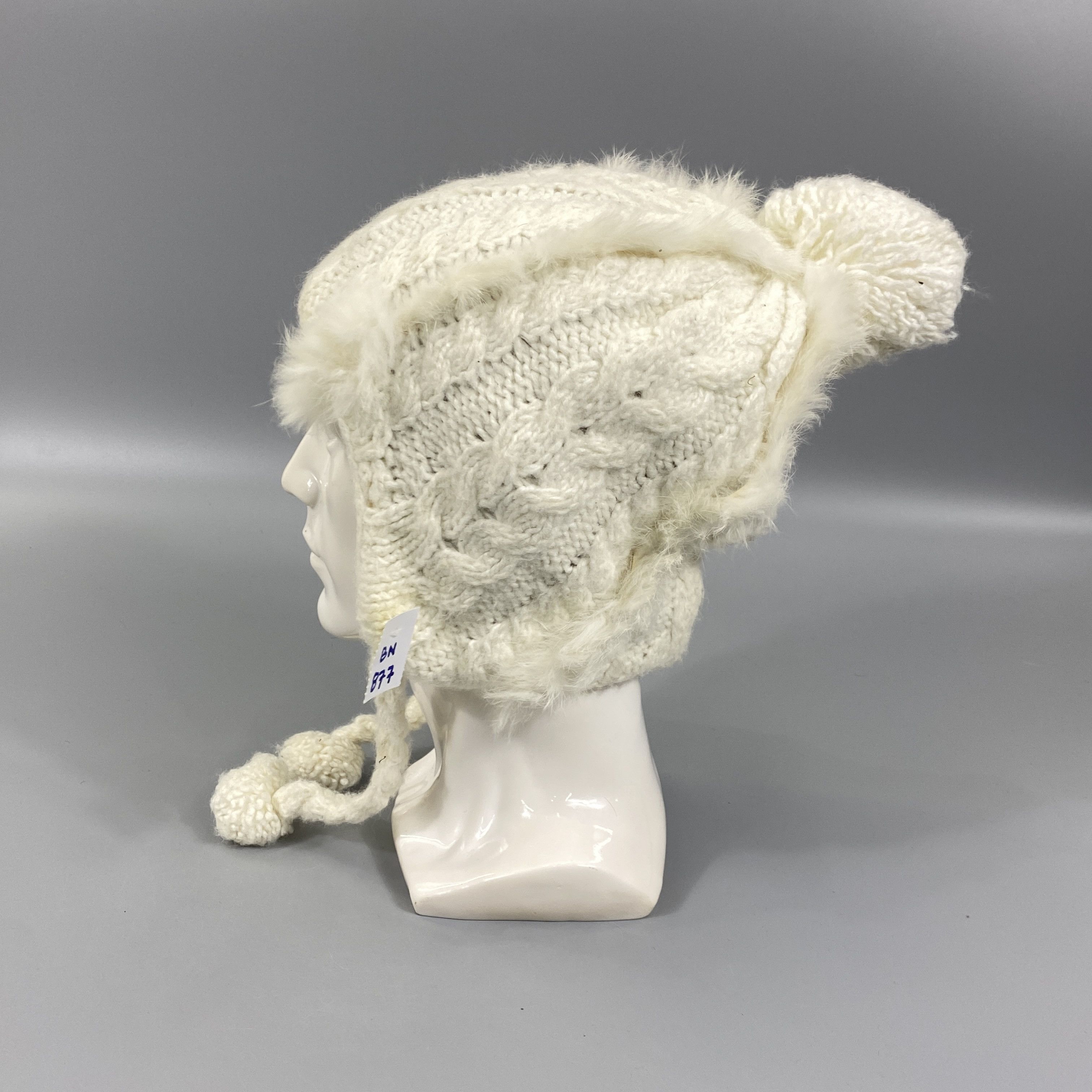 Japanese Brand Phenix Ear Flap Knited Beanie With Pom Pom -BN877 Size ONE SIZE - 1 Thumbnail