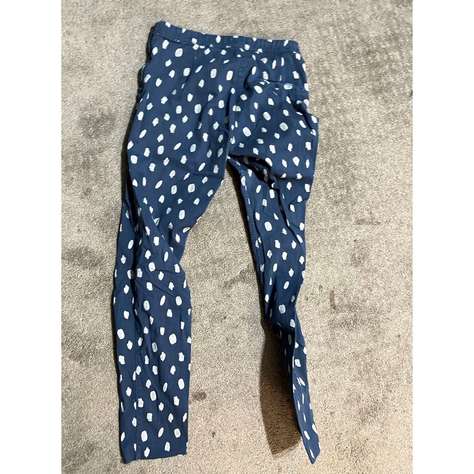 H&M H&M Dress Pants Women Size 8 Blue Polka Dress Pants Pull On Side Zip Ankle Skinny Regular Women Wear - Mens, Womens Size 30" / US 8 / IT 44 - 3 Thumbnail