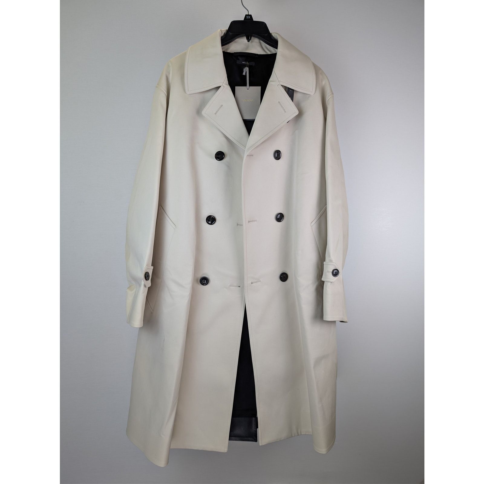 Tom Ford o1rshd1 CC20 Sportswear double-breasted leather coat White Size US M / EU 48-50 / 2 - 2 Thumbnail