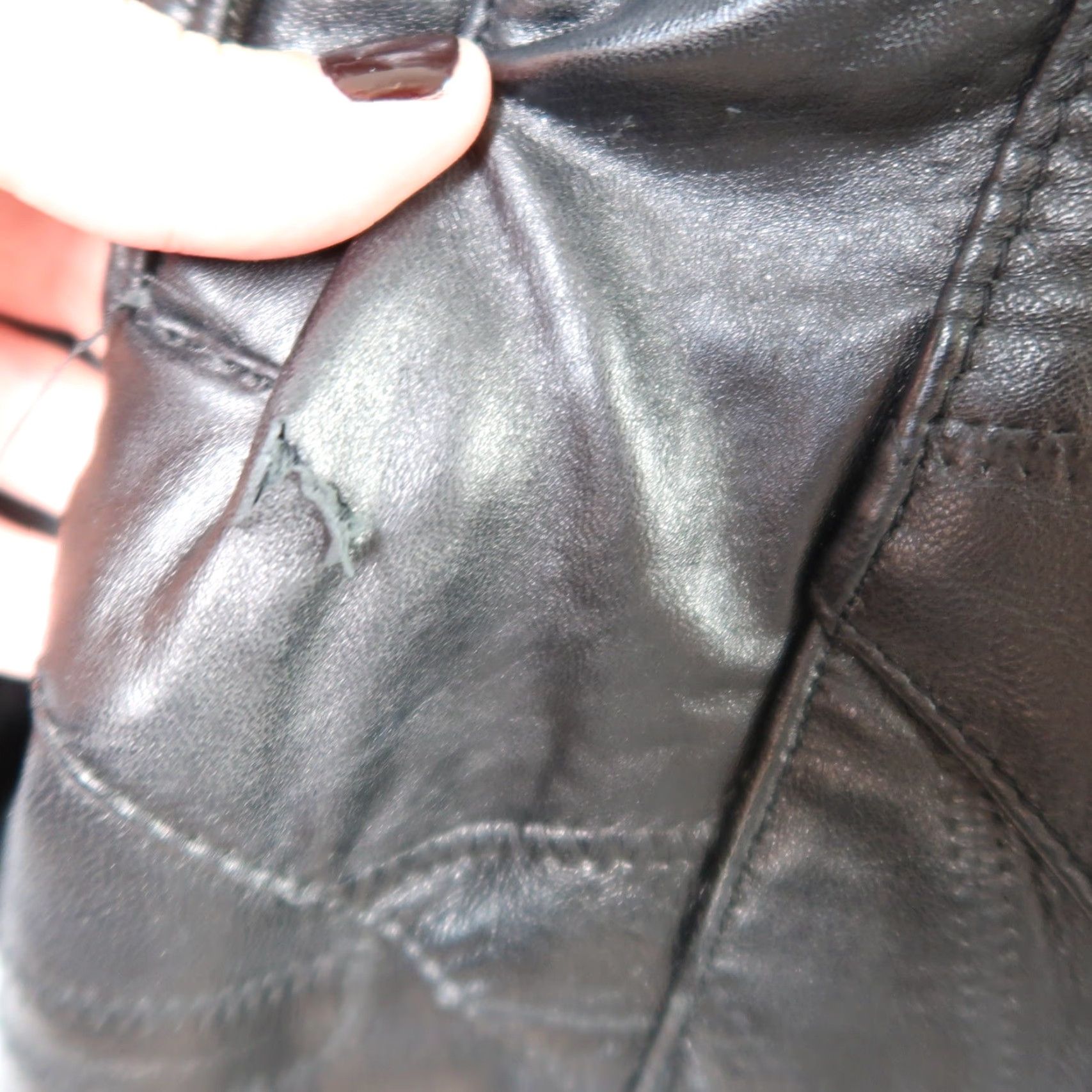 Vintage VINTAGE Maxam Leather Jacket Patchwork Lambskin Coat 1990s M Black Womens Grunge Casual Jacket Size M / US 6-8 / IT 42-44 - 6 Thumbnail