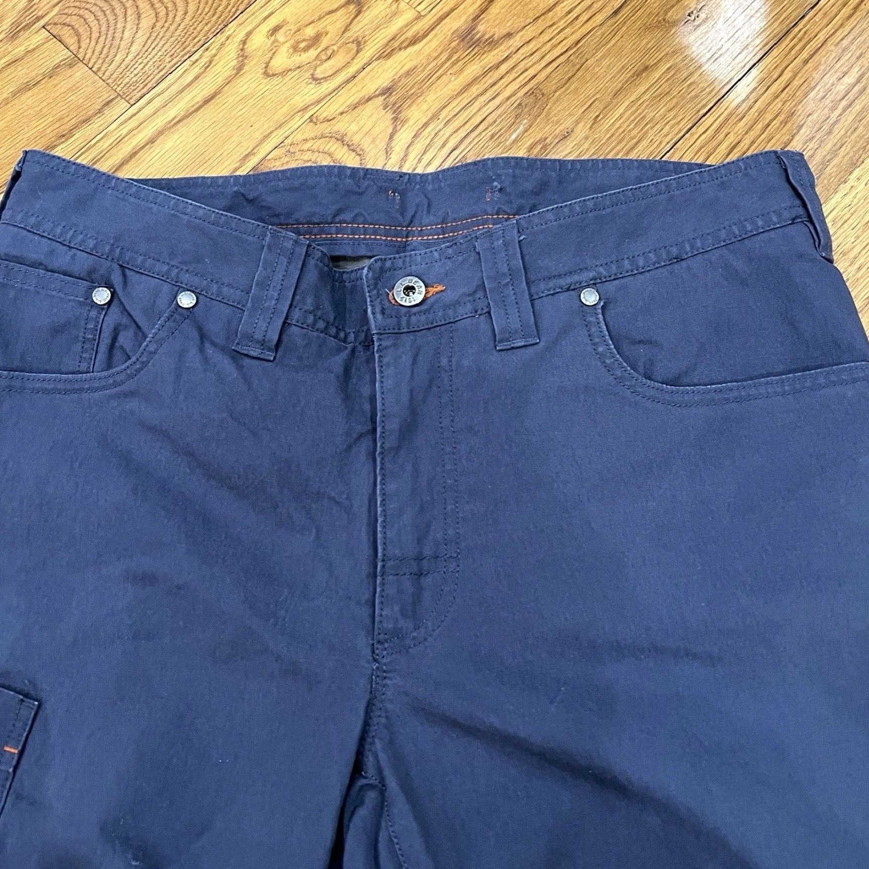 Vintage VINTAGE L.L. Bean Riverton Men's Cargo Pants 33 x 27 Fleece Lined Straight Fit Fall Winter Spring Brown Size US 33 - 2 Thumbnail