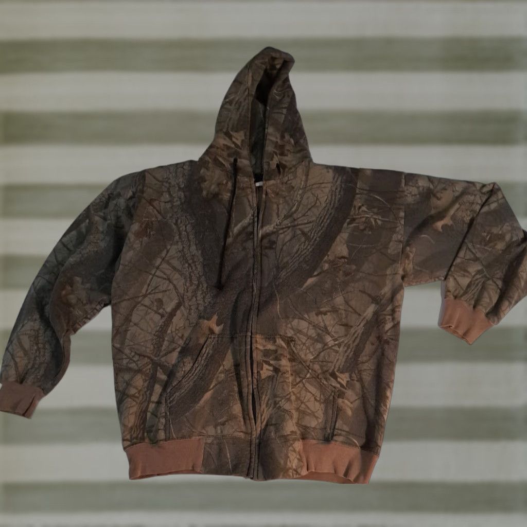 Vintage ACE USA Camouflage Full Zip Hooded Jacket Sweatshirt 2XL Men Regular Fleece Pockets Hooded Camouflage USA 28in 27in pit to pit (Ace) Size US XXL / EU 58 / 5 - 1 Thumbnail