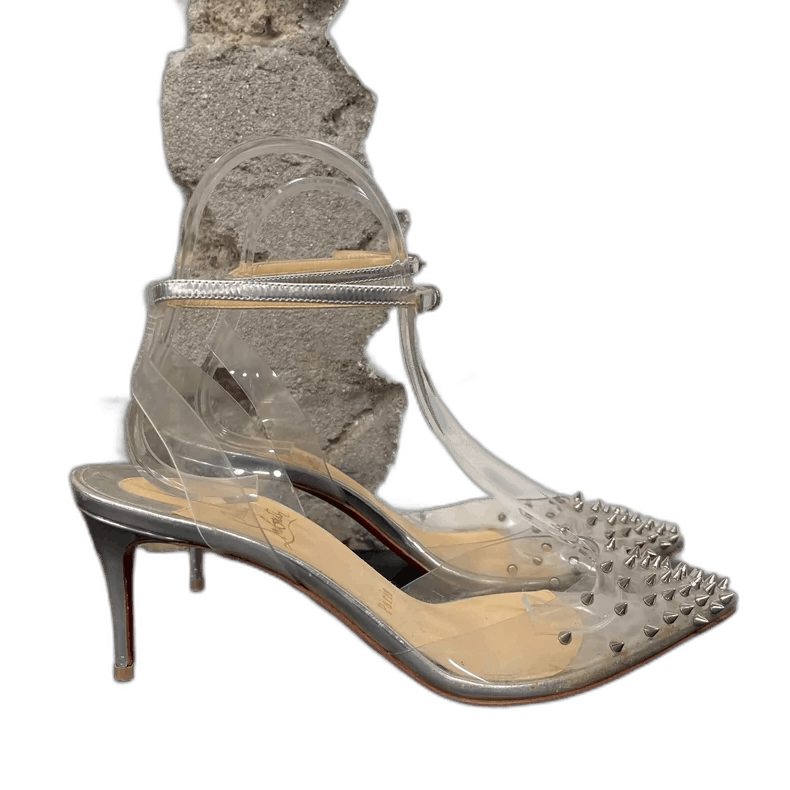 Jimmy Choo Clear High Heels with Silver Details Size US 8 / IT 38 - 1 Thumbnail