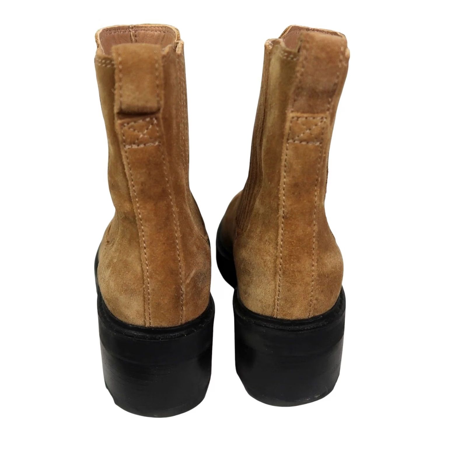 Madewell Madewell Gwenda Platform Ankle Boot Toffee Tan Suede Leather Bootie Womens Size 6 Tan Mid Heel Casual Fall Winter Spring 2" Chelsea Style Size US 6 / IT 36 - 6 Thumbnail