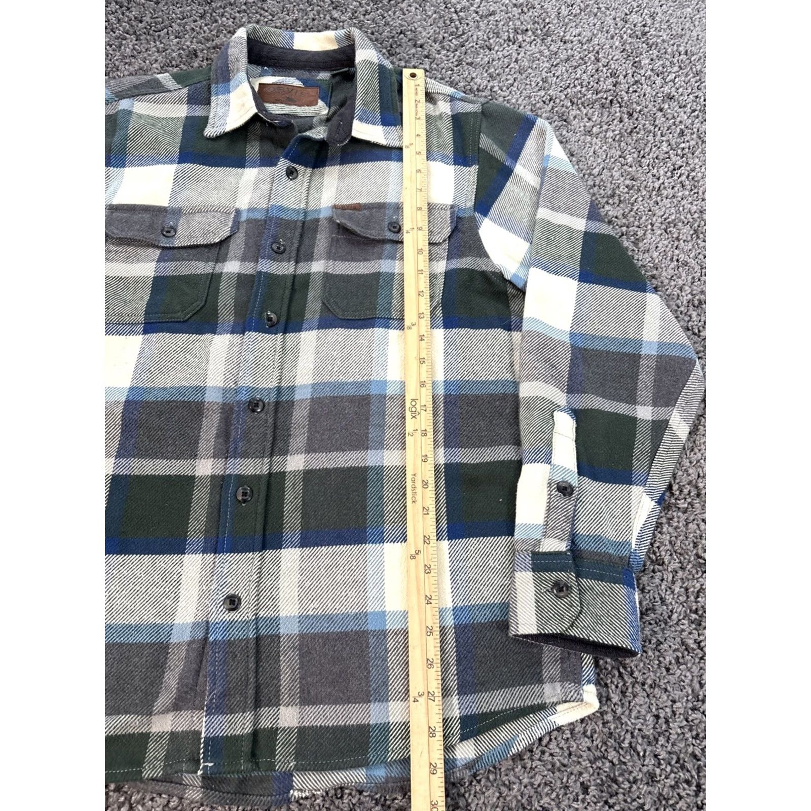 Orvis Orvis Men’s Heavy Flannel Shirt Jacket With Pockets Plaid Thick M Logo Outdoor Shirt Size US M / EU 48-50 / 2 - 2 Thumbnail