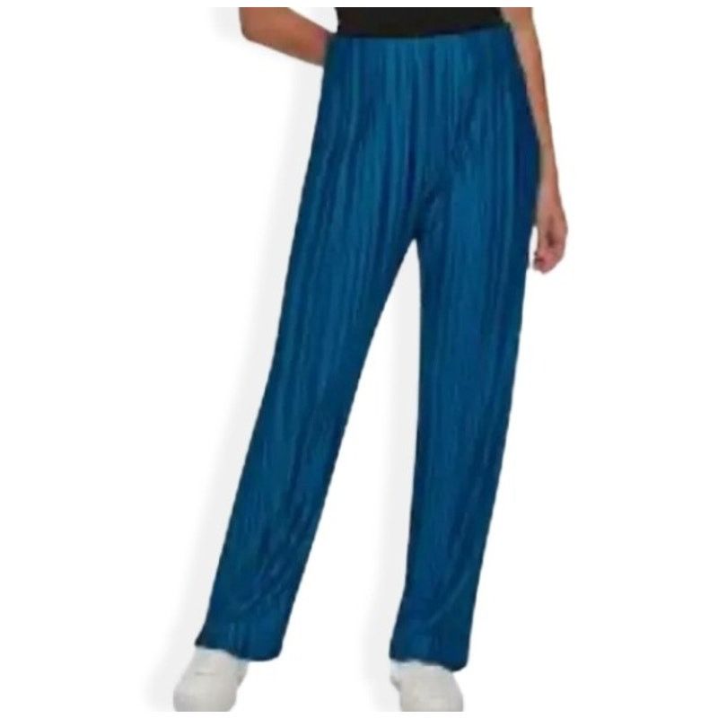 Calvin Klein Calvin Klein Wide Leg Pants Pull On Pleated Texture Blue S Size 29" - 1 Thumbnail