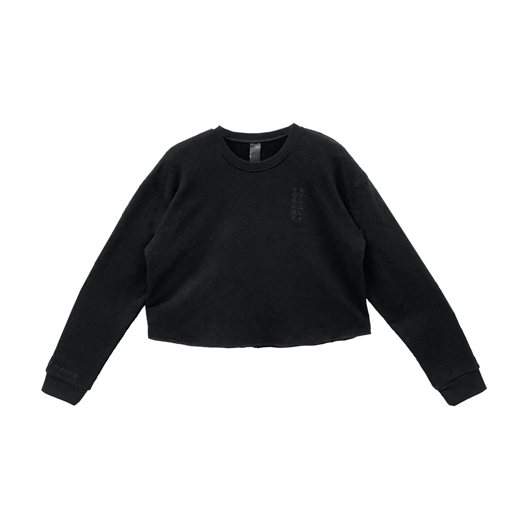 Chrome Hearts Chrome Hearts Tonal Monogram Cross Black Cropped Sweatshirt Size S / US 4 / IT 40 - 1 Thumbnail