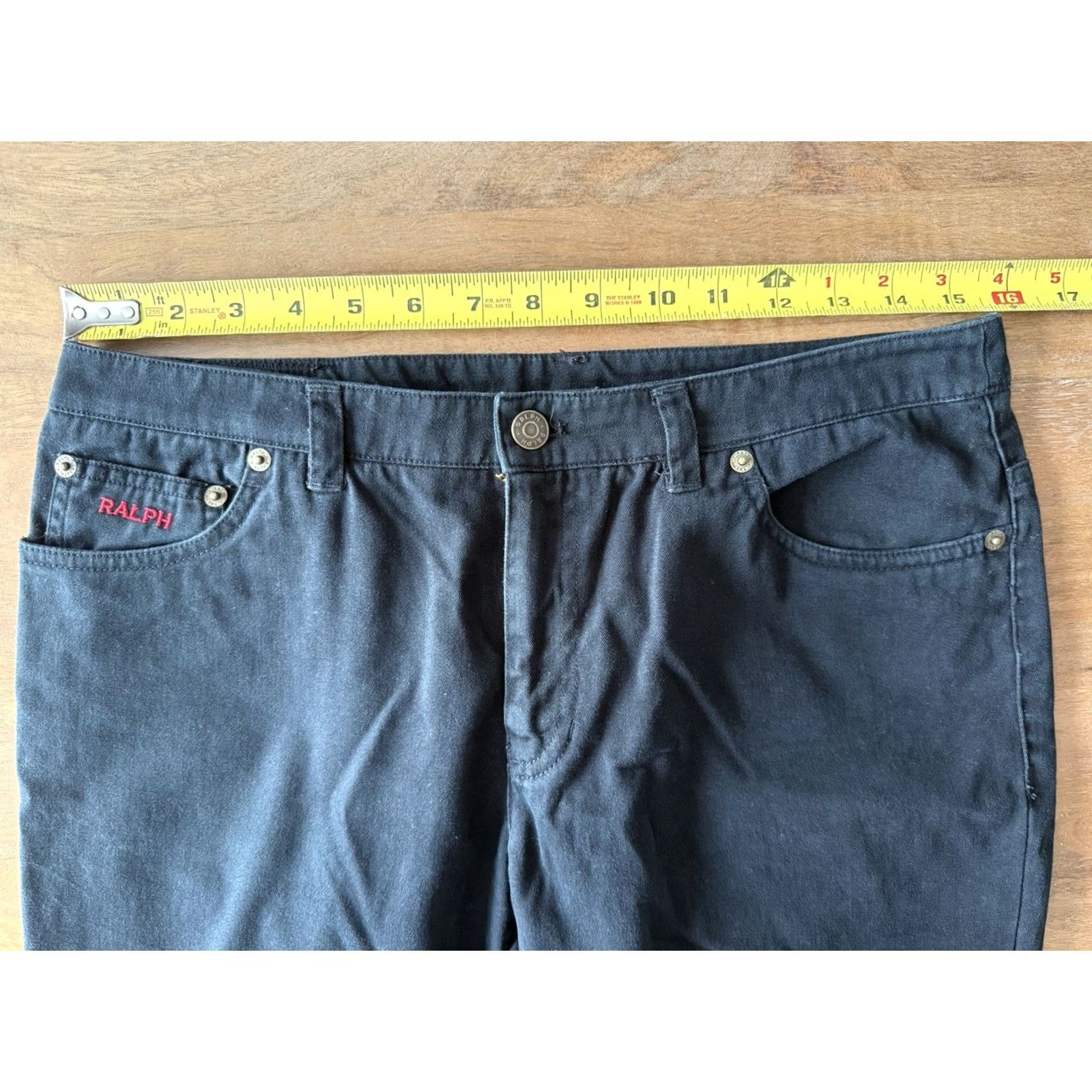 Ralph Lauren VINTAGE Ralph Lauren Jeans Cropped 5-Pocket Denim Black Mid Rise Womens Size 6 31x24 Louis Logo 90s City Preppy Size 28" / US 6 / IT 42 - 5 Thumbnail