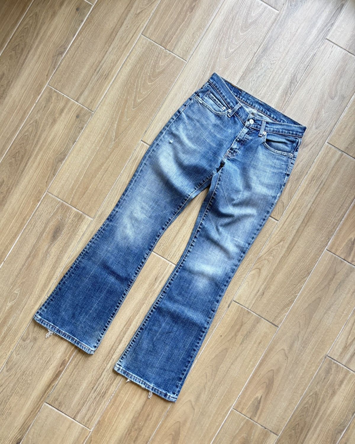 Levi's Vintage Levis Distressed Flared Jeans Low Rise 29/32 Size 30" / US 8 / IT 44 - 7 Thumbnail