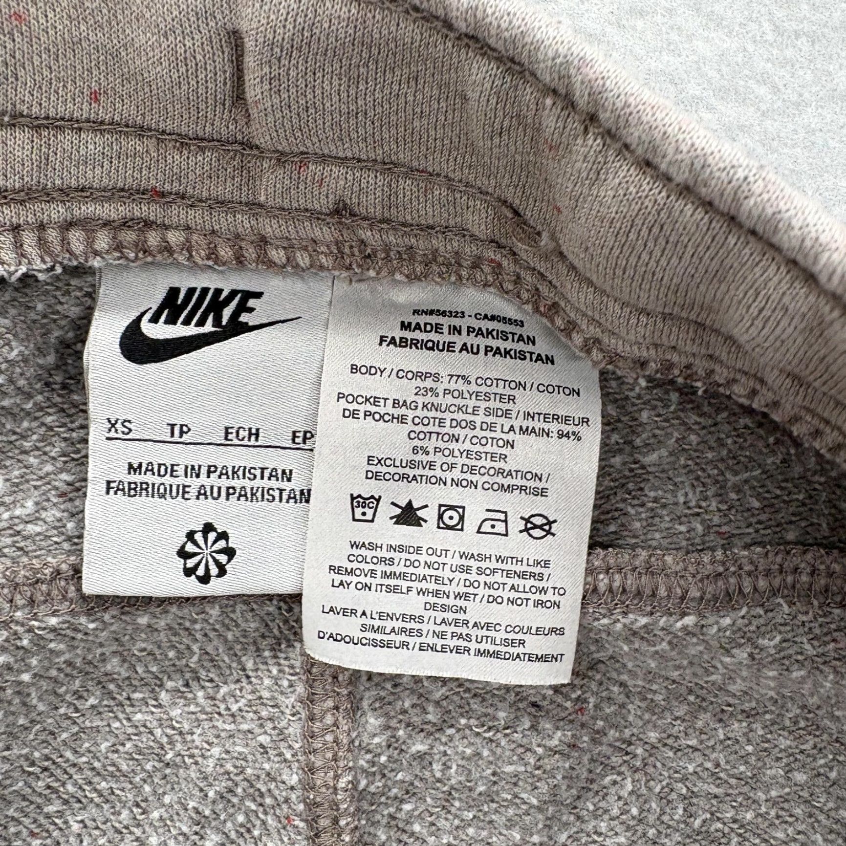 Nike Nike Pants Mens XS Beige Fleece Joggers Sweatpants Flecked Athletic Gym Training Size US 27 - 4 Thumbnail