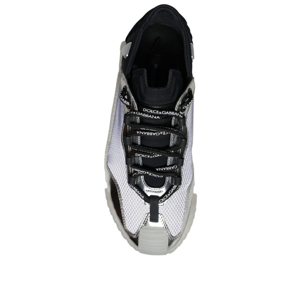 Dolce & Gabbana Dolce & Gabbana Silver Black Nylon NS1 Low Top Sneakers Shoe Size US 7 / EU 40 - 7 Thumbnail
