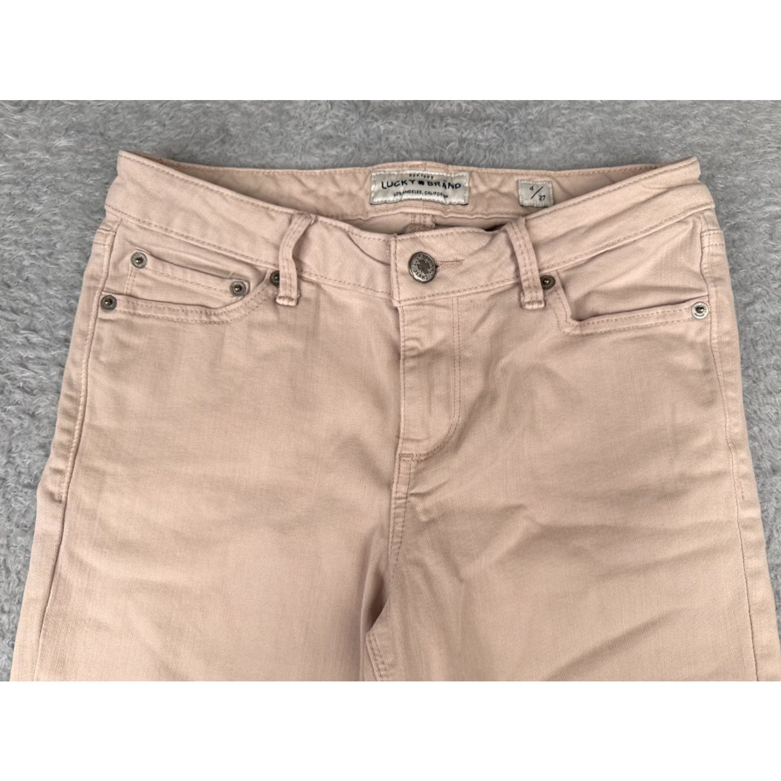 Lucky Brand VINTAGE Lucky Brand Jeans Women Skinny Mid Rise 27x28 Pink Cotton Blend Fall Spring Summer Winter Size 27" / US 4 / IT 40 - 4 Thumbnail