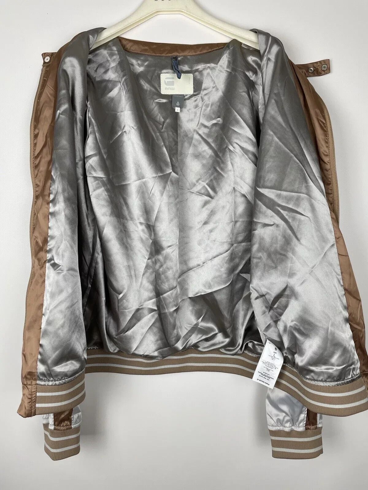 G-Star G-STAR RAW Baseball Quilted Womens Bomber Jacket Mocha Size L / US 10 / IT 46 - 9 Thumbnail