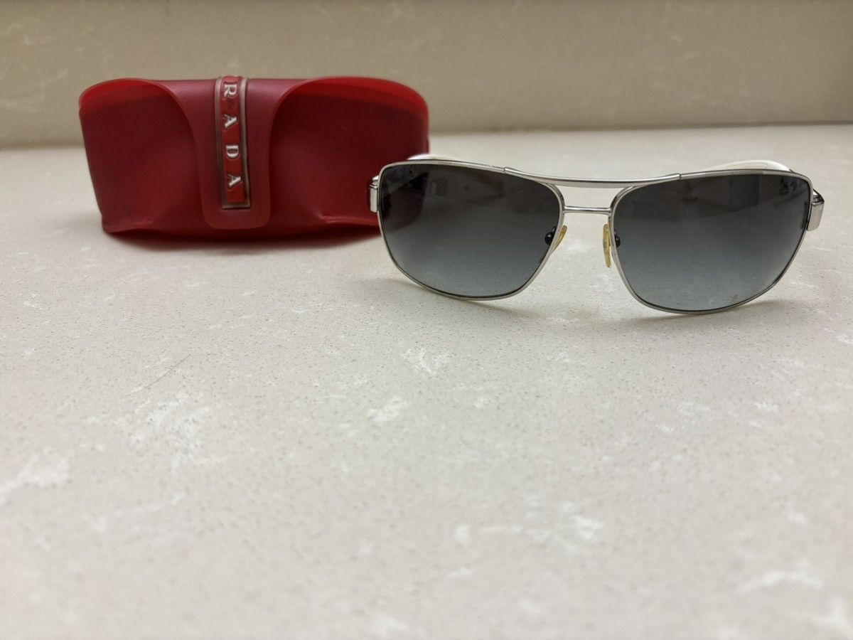Prada Prada Linea Rossa PS54IS Rectangle Sunglasses White Size ONE SIZE - 1 Thumbnail