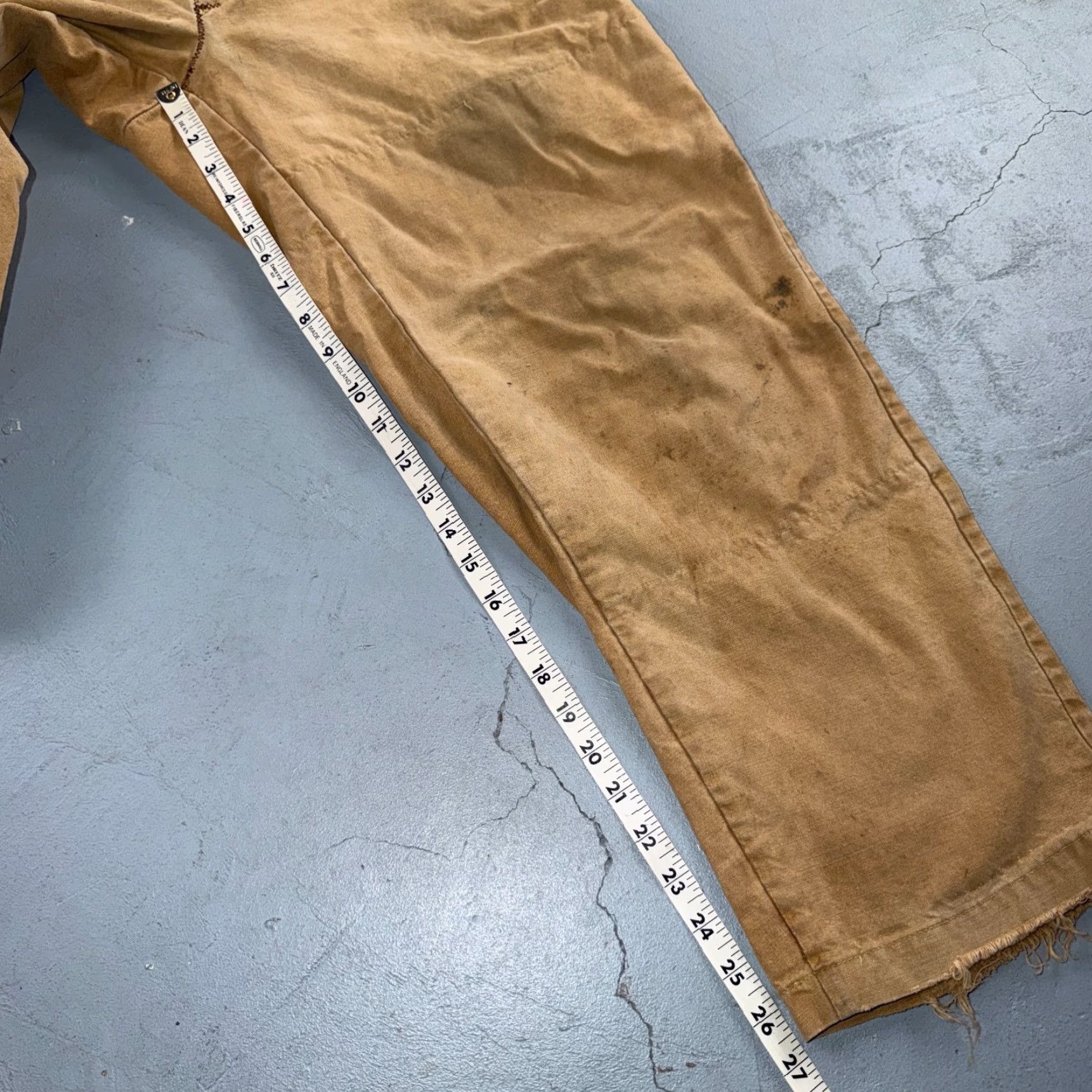 Vintage VINTAGE Duxbak Pants Falcon 28x27 Khaki Casual Creased Outdoor Rockabilly 50s 60s Mens Size US 28 / EU 44 - 6 Thumbnail
