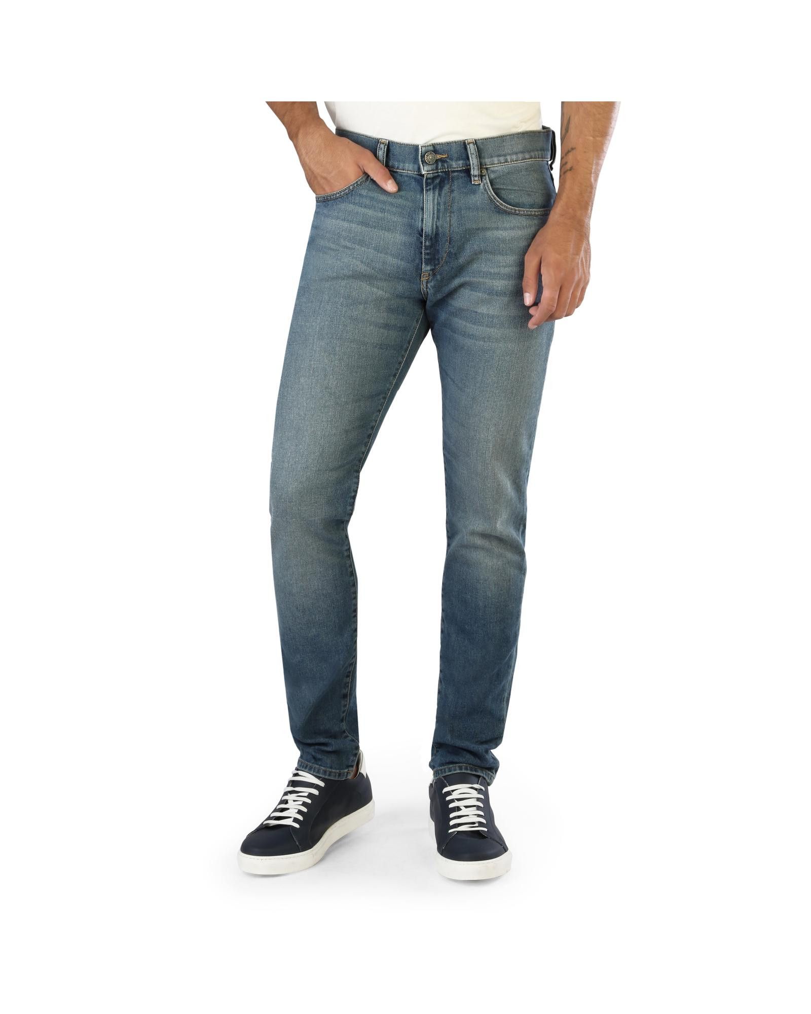 image of Diesel Slim Fit Solid Colour Jeans With Button And Zip Fastening in Blue, Men's (Size 28)