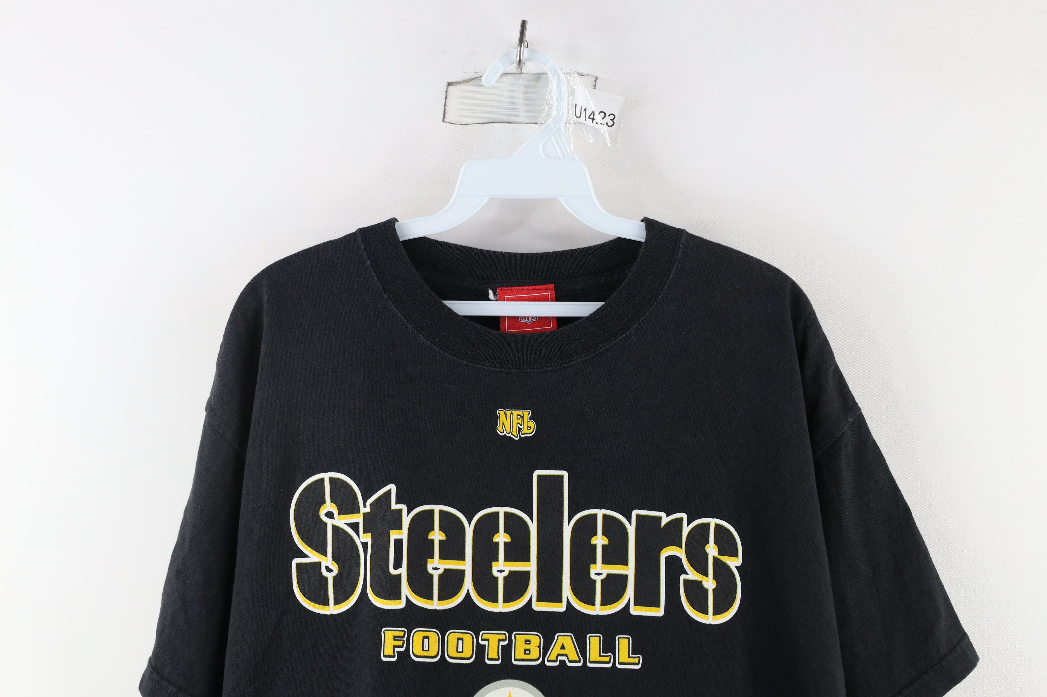 Vintage Vintage Spell Out Pittsburgh Steelers Football T-Shirt Black Size US L / EU 52-54 / 3 - 2 Thumbnail