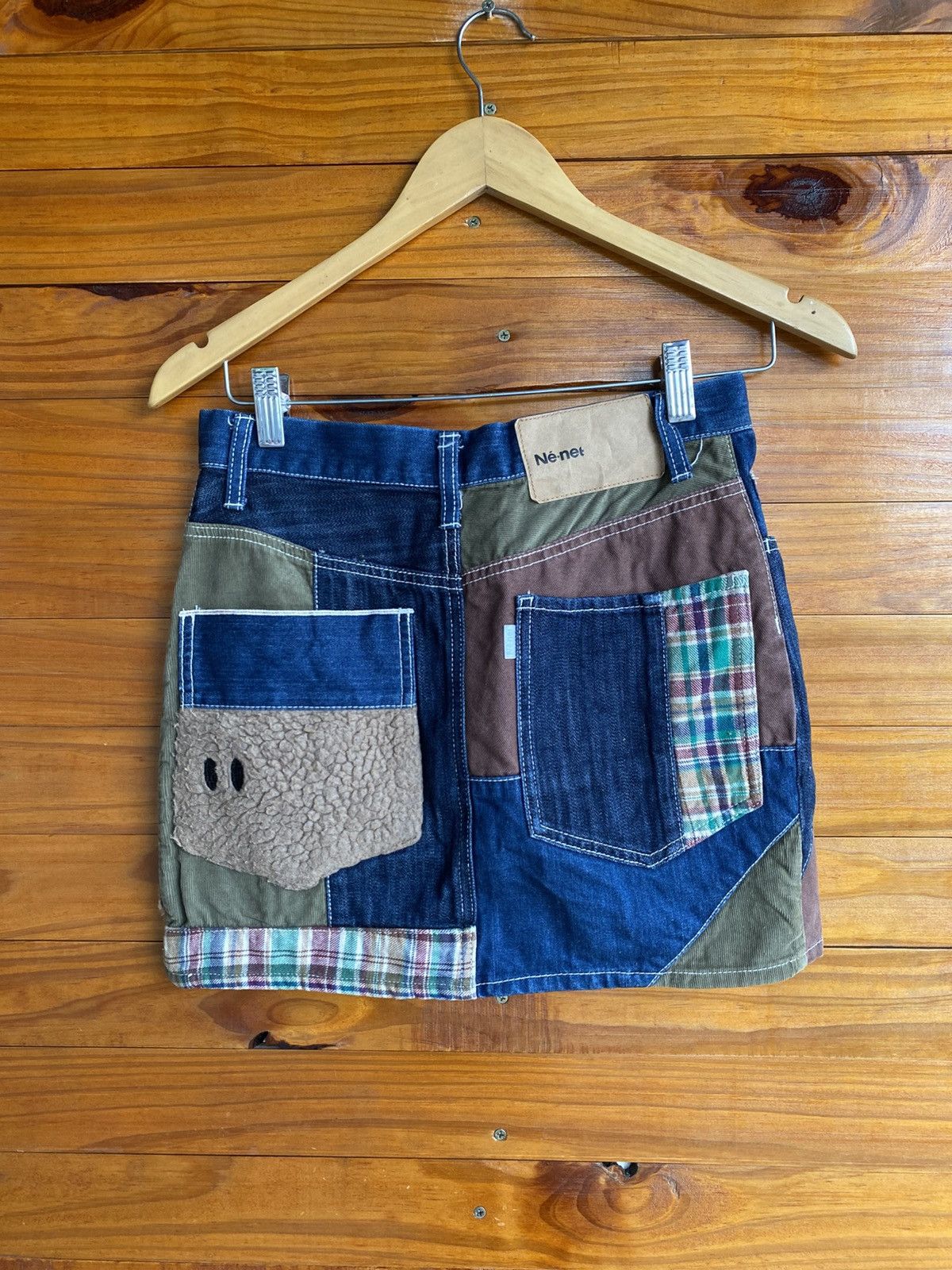 Ne-Net Ne-net Patchwork Denim Mini Skirt Designer Avant-Garde Size 26" / US 2 / IT 38 - 9 Thumbnail