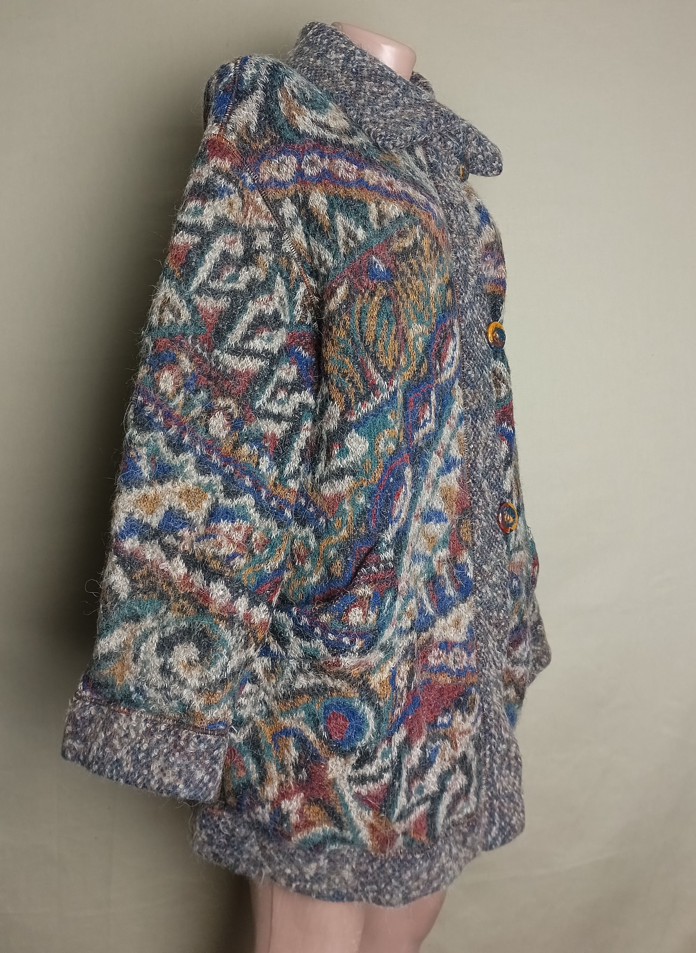 Missoni × Vintage MISSONI Floral 80s Wool Mohair Alpaca Doubleside Coat S Size S / US 4 / IT 40 - 3 Thumbnail