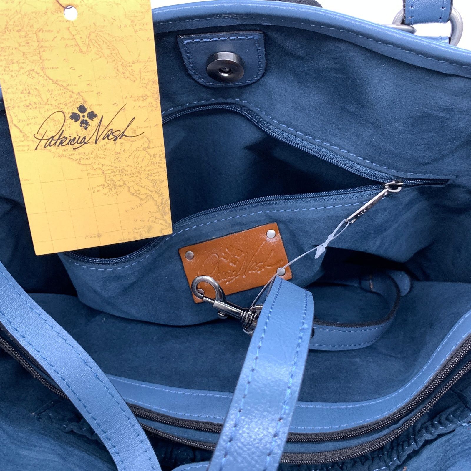 Other Patricia Nash Blue Leather Handbags Cutout Adeline Tote Size ONE SIZE - 4 Thumbnail