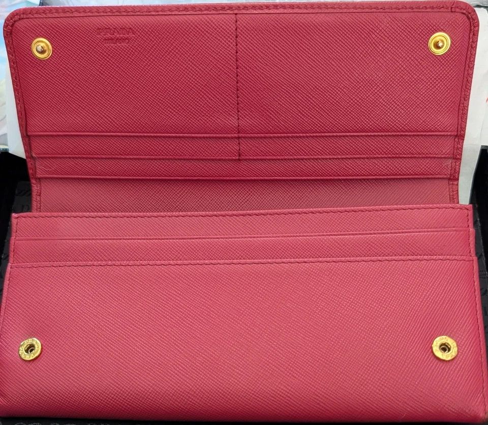 Prada PRADA Ribbon Purse Peonia pink Safiano Women Wallet Box Size ONE SIZE - 2 Thumbnail