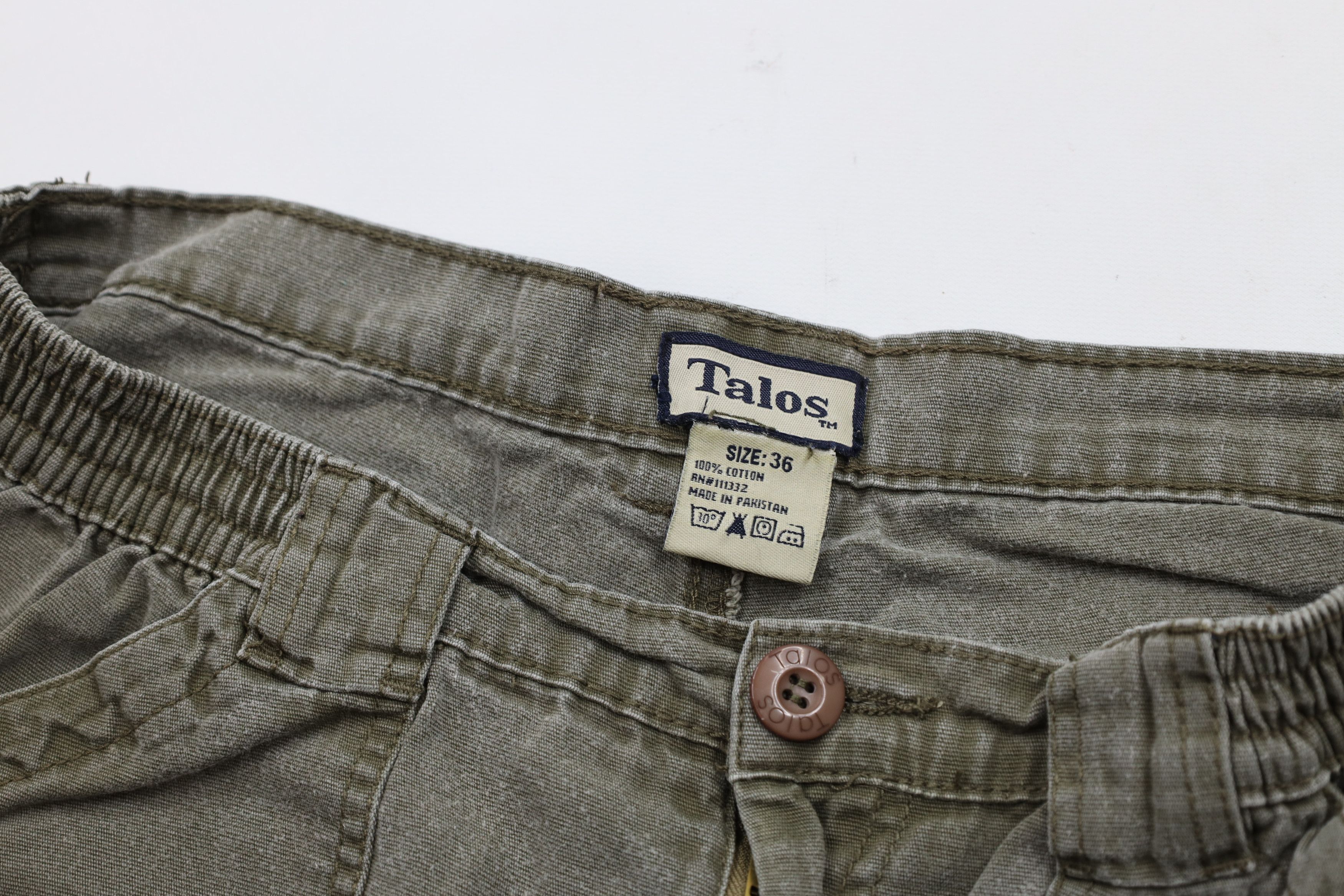 Vintage Vintage 90s Streetwear Knee Stonewash Cargo Shorts Green Size US 36 / EU 52 - 7 Thumbnail