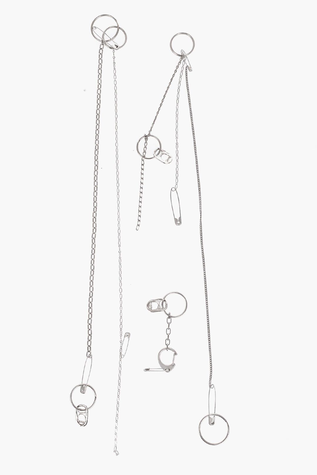 Maison Margiela og1mm1224 Size: OS / Pins with Safety Pins and Chains Silver Size ONE SIZE - 1 Thumbnail
