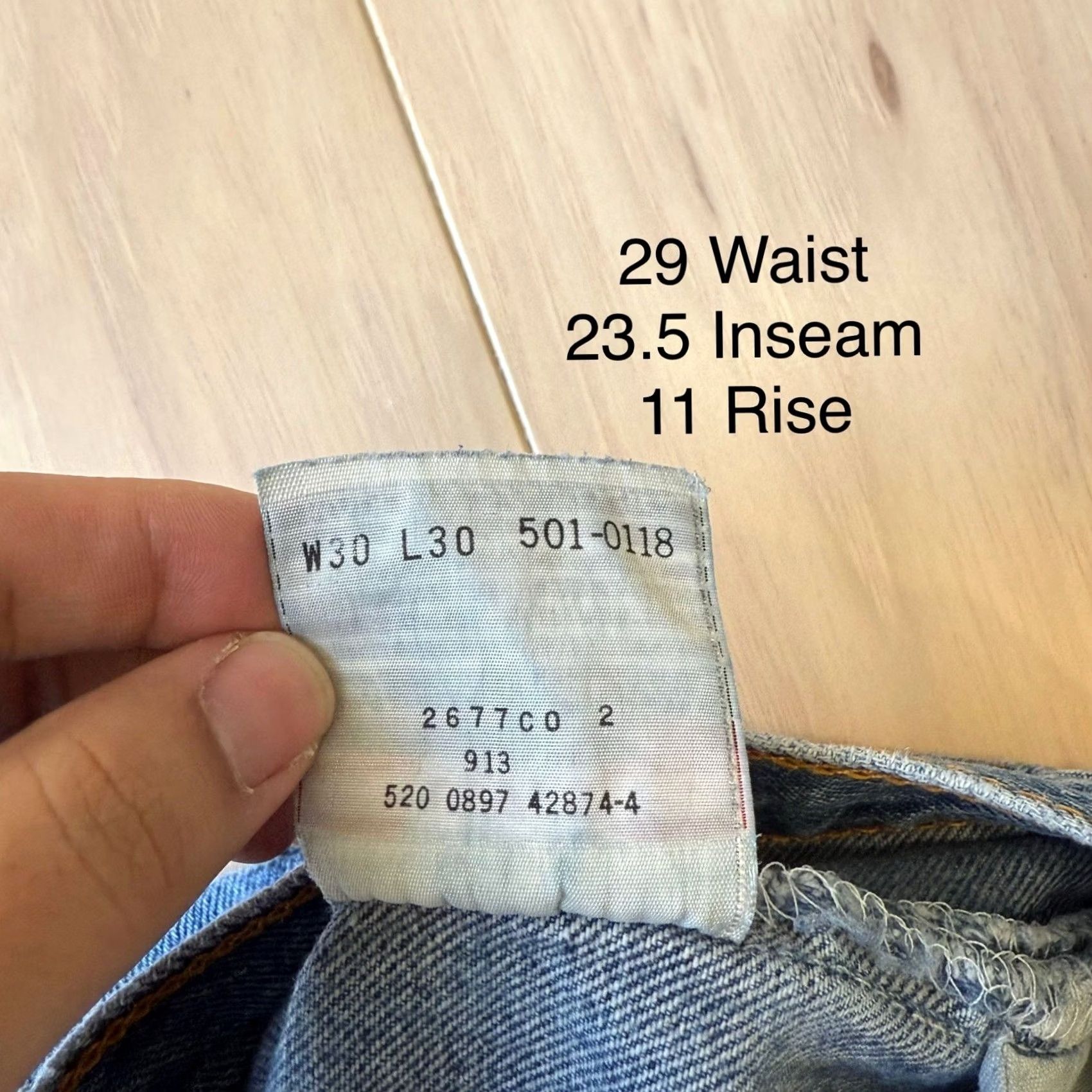 Levi's VINTAGE Levi's 501 Jeans 29 Blue 90s Medium Wash Made USA Workwear Non Selvedge Mens Jeans Regular Size US 29 - 5 Thumbnail
