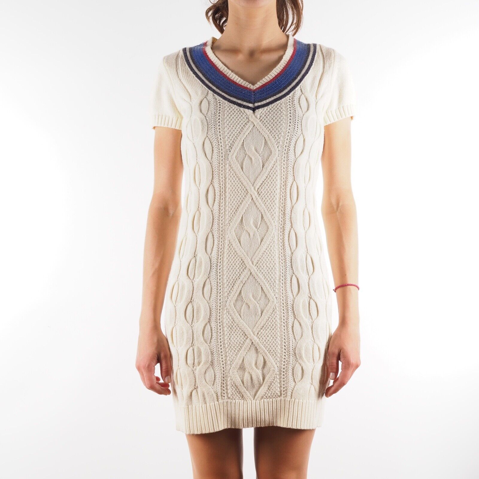 Tommy Hilfiger Tommy Hilfiger Cotton Sequin Neck Knit Long Sweater Dress Size S / US 4 / IT 40 - 1 Thumbnail
