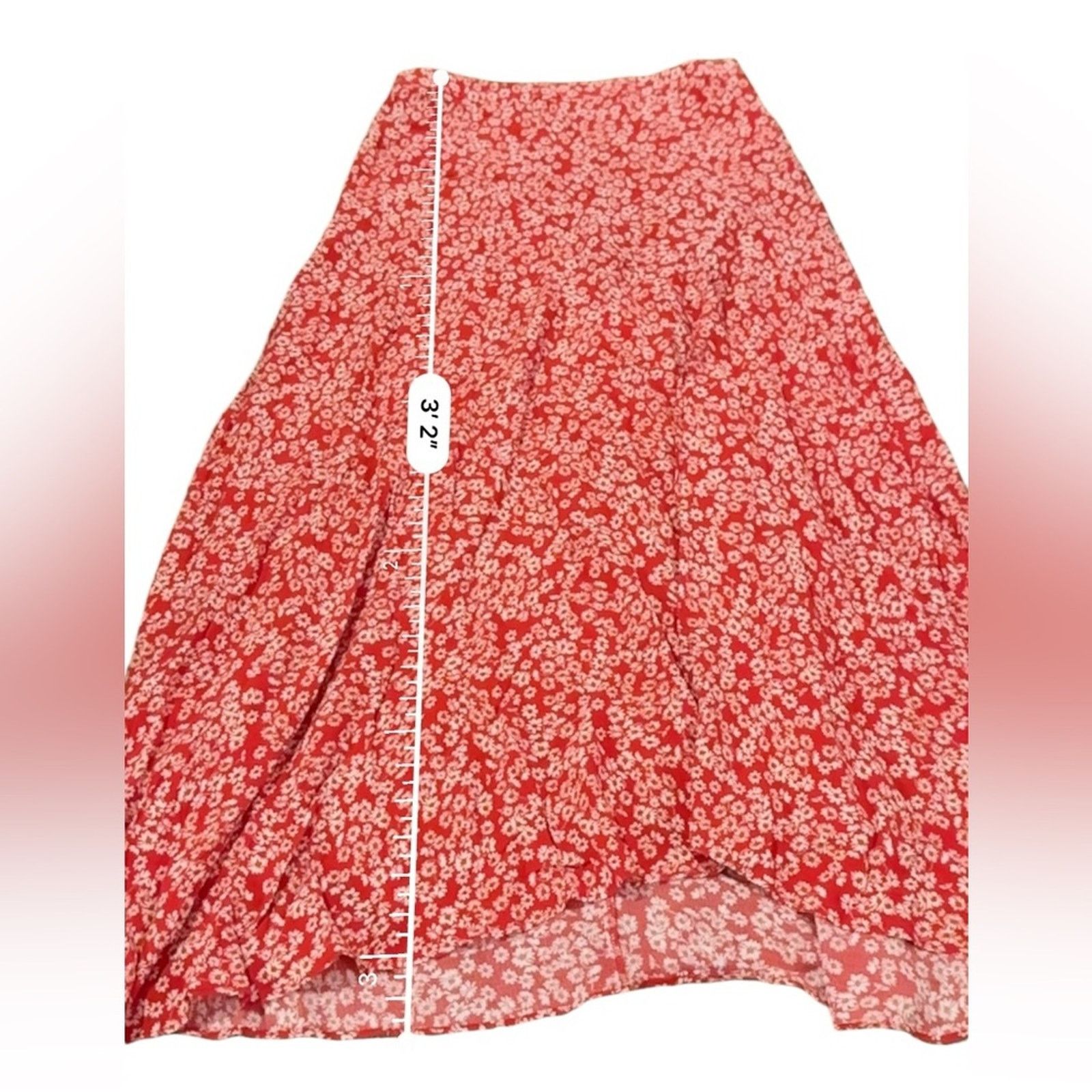 Madewell Madewell Midi Slip Side Slit Skirt in Red & White Floral XS Size 24" / US 00 / IT 34 - 11 Thumbnail