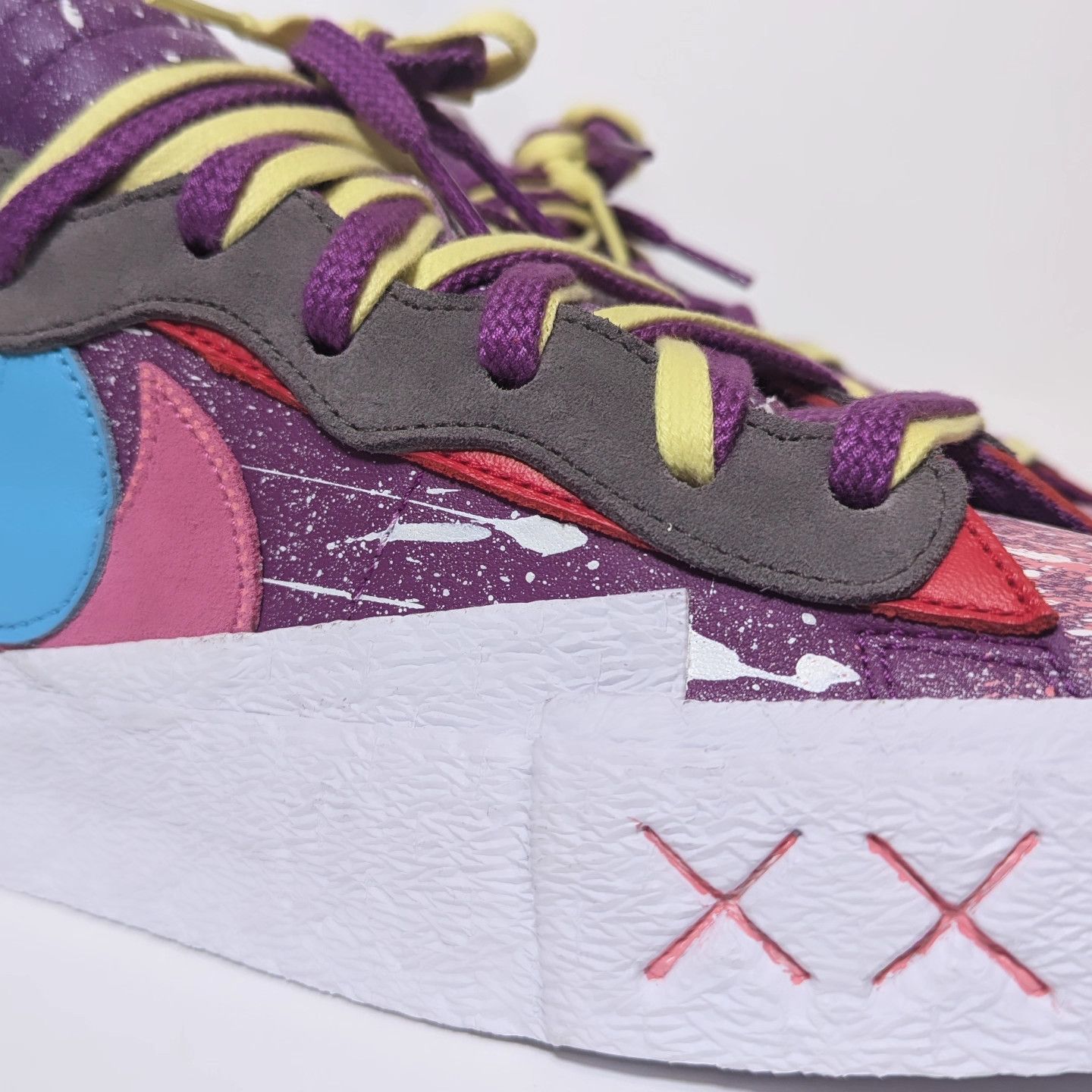 Kaws × Nike × Sacai Custom Painted Nike Blazer Low x Sacai x Kaws Size US 12.5 / EU 45-46 - 2 Thumbnail