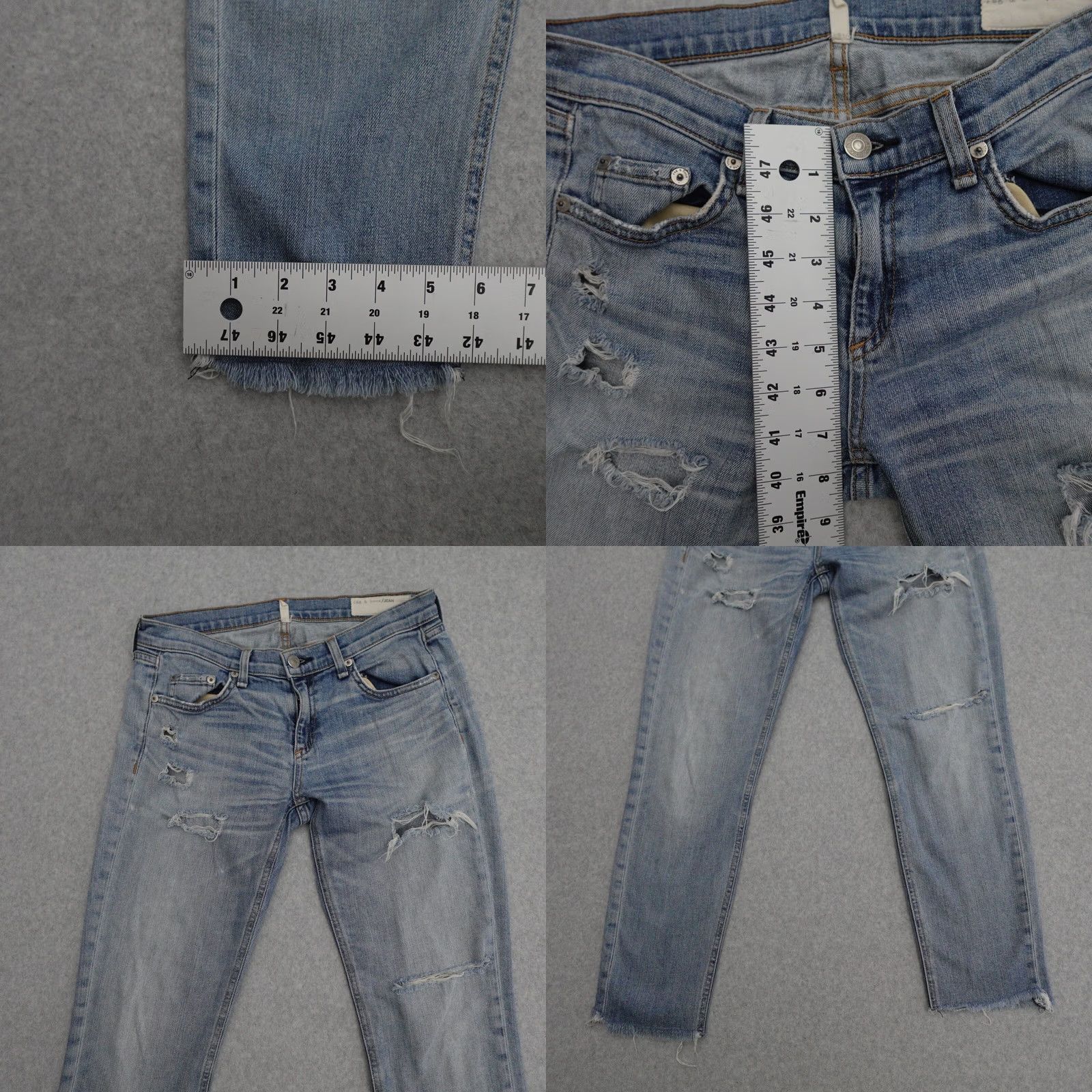 Rag & Bone rag & bone Jeans Womens 26 in Blue The Dre Boyfriend Trousers Distressed 26x26 Size 26" / US 2 / IT 38 - 8 Thumbnail