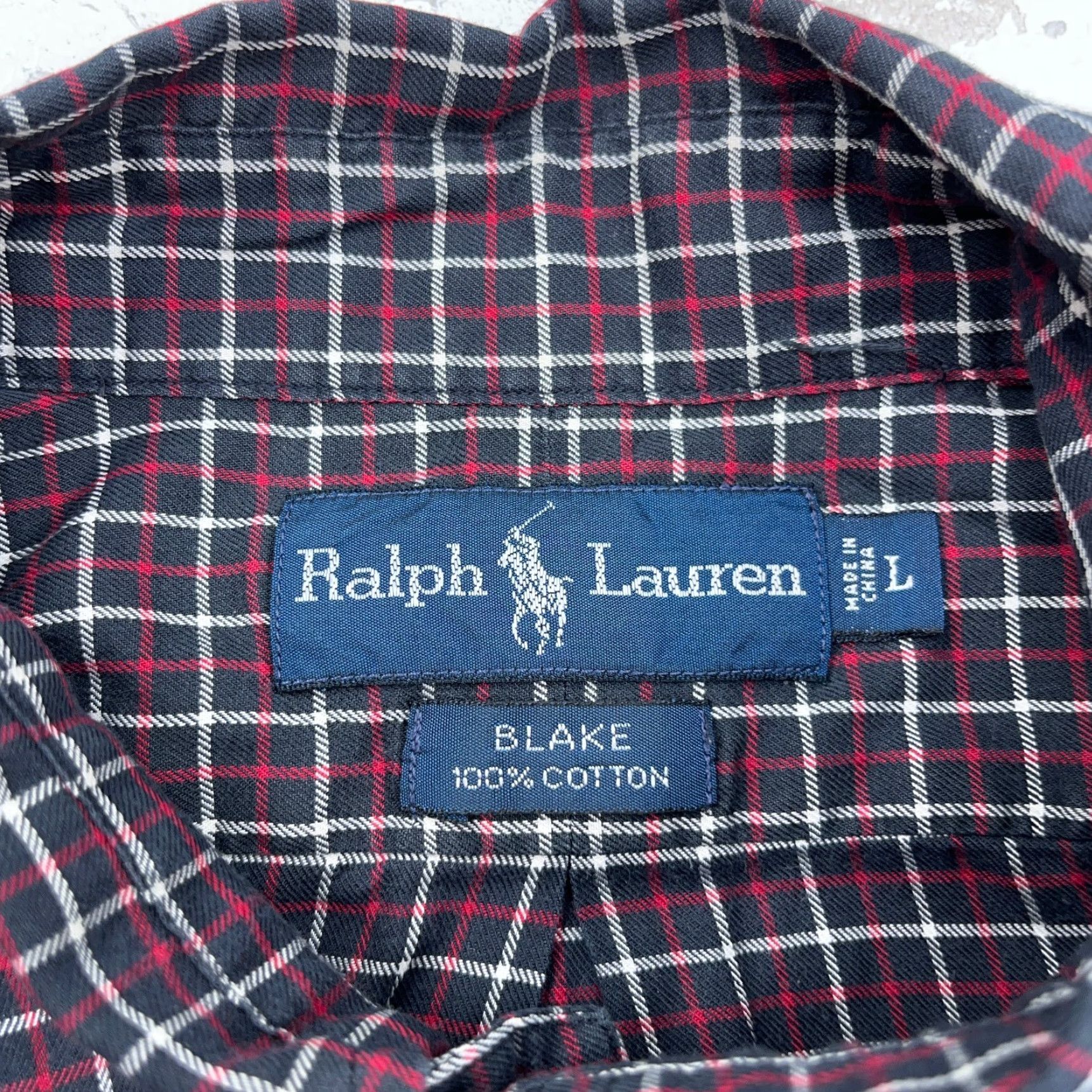 Ralph Lauren Ralph Lauren Shirt Men Large Blue Red Button Up Plaid Collar Down Logo Embroidered Casual Mystery Blake Tattersall A59 Size 42R - 3 Thumbnail