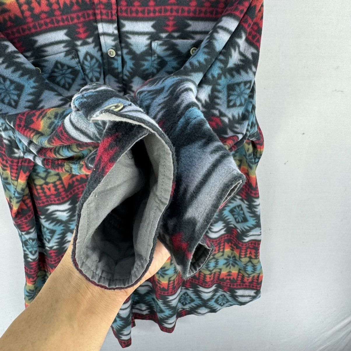 Japanese Brand Vintage Navajo Aztec Pattern Fleece Overshirt Size US XXL / EU 58 / 5 - 9 Thumbnail