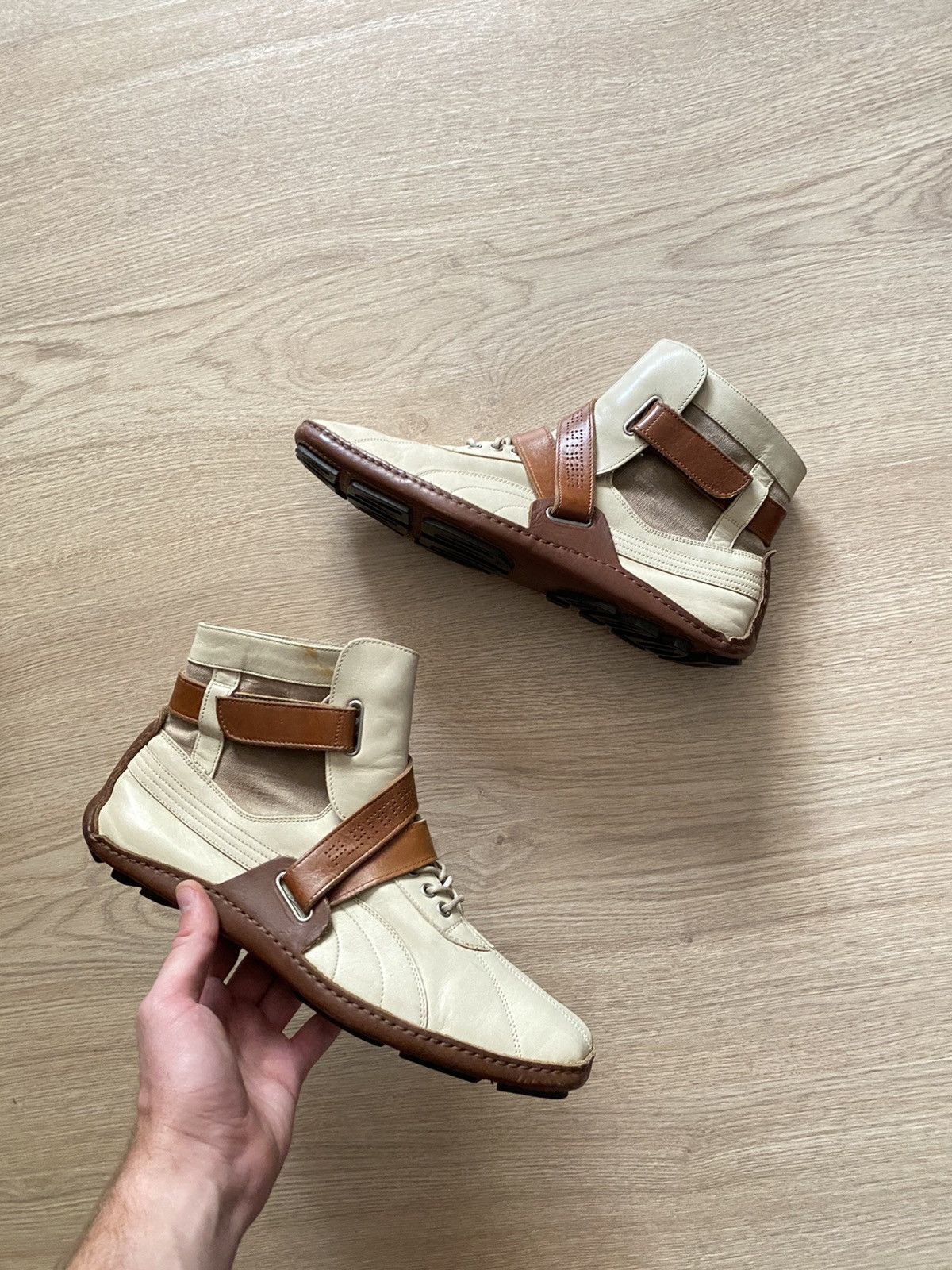 image of 00’S Archive Puma Y2K Hi Leather Brown Sneakers, Men's (Size 11)
