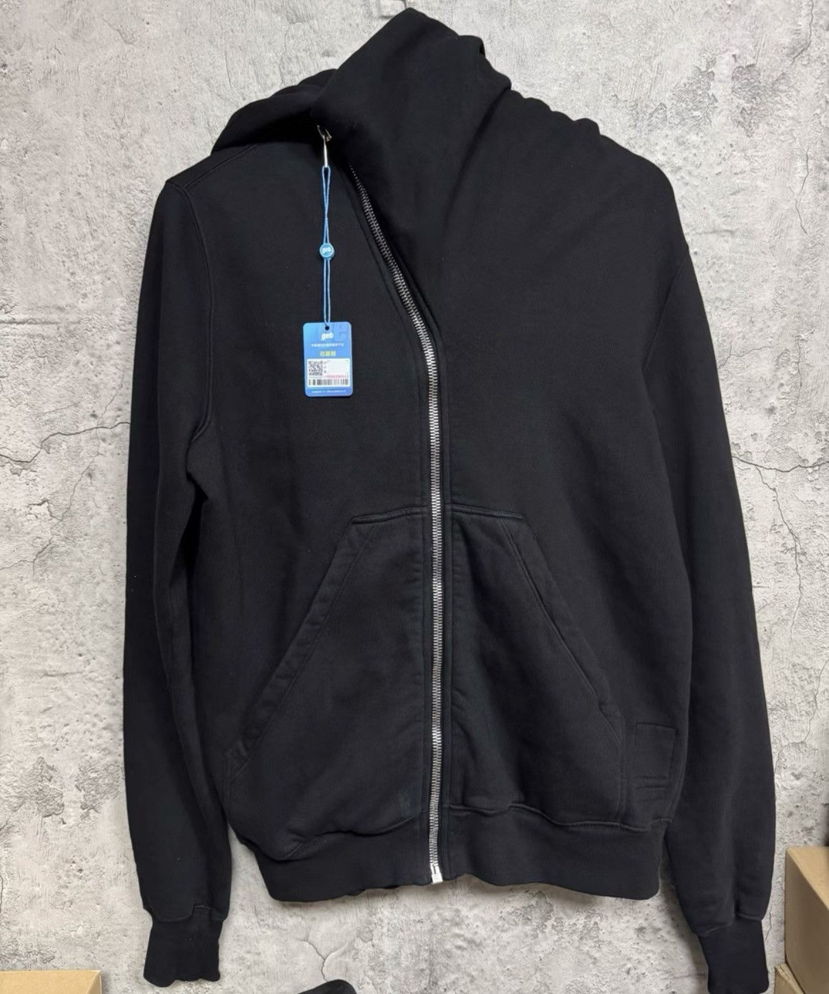 Rick Owens Rick Owens DRKSHDW Black Side-Zip Wizard Hoodie K37 Size US M / EU 48-50 / 2 - 5 Thumbnail