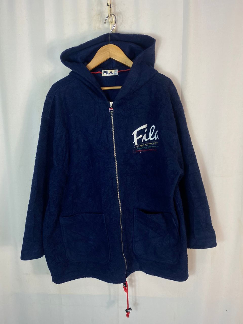 Fila Unisex 🔥Vintage fila spellout fleece zipper hoodie Size US L / EU 52-54 / 3 - 1 Thumbnail