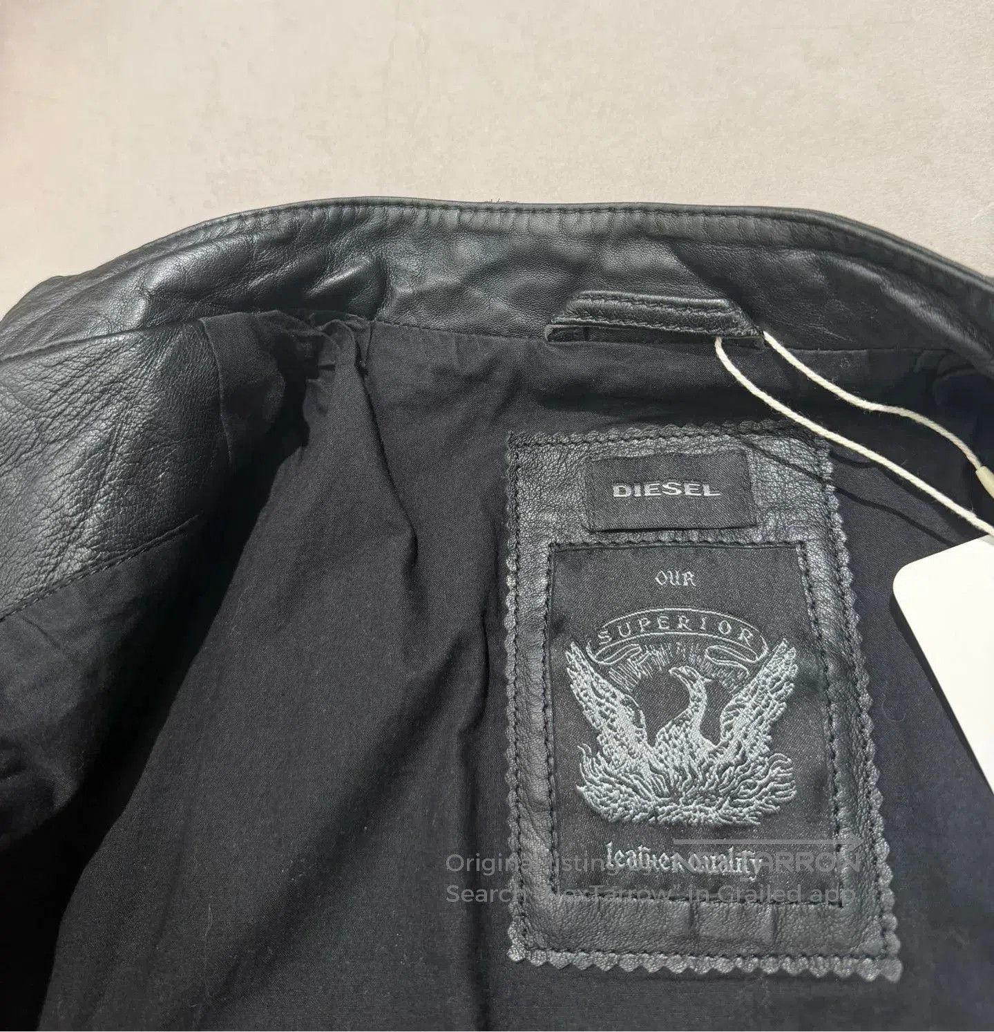 Diesel Diesel Men's Biker Black Leather Jacket. Size US L / EU 52-54 / 3 - 8 Thumbnail