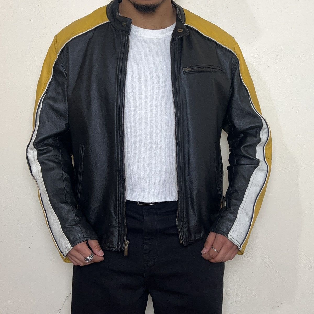 Vintage × Wilsons Leather Black and Yellow Wilson’s Leather Jacket Size US L / EU 52-54 / 3 - 9 Thumbnail